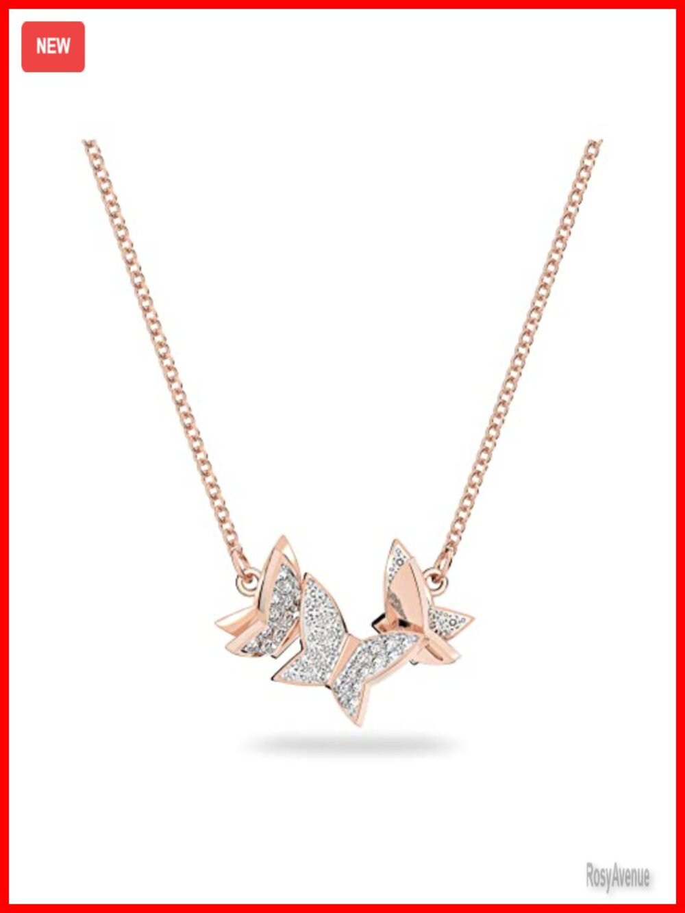 Lilia Butterfly Pendant Necklace Rose-gold Tone Plated